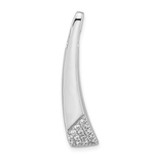 Image of Sterling Silver Rhodium-plated Polished Fancy CZ Chain Slide Pendant