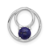Image of Sterling Silver Rhodium-plated Lapis Lazuli Round Chain Slide Pendant