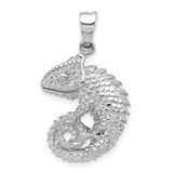 Image of Sterling Silver Rhodium-Plated Polished and Textured 3D Iguana Pendant