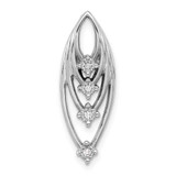 Image of Sterling Silver Rhodium-plated Polished CZ Layered Chain Slide Pendant