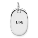 Image of Sterling Silver Rhodium-plated Antiqued LIFE/BELIEVE IN TOMORROW Pendant