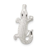 Image of Sterling Silver Satin & Polished Diamond-cut Alligator Chain Slide Pendant