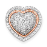 Image of Sterling Silver Rhodium-plated and Pink CZ 3-piece Interchangeable Heart Pendant