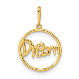 Image of 14K Yellow Gold Polished Circle with DREAM Pendant