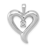 Image of 14k White Gold AA Diamond Heart Pendant PM4830-010-WA