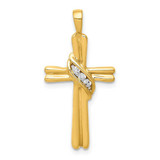 Image of 14K Yellow Gold AA Diamond Cross Pendant PM4989-005-YA