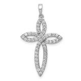 Image of 14k White Gold 1/2ctw Diamond Cross Pendant PM5048-050-WA