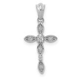 Image of 14k White Gold 1/20ctw Diamond Cross Pendant PM5067-005-WA
