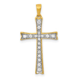 Image of 14K Yellow Gold 1/5ctw Diamond Cross Pendant PM5065-020-YA