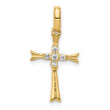 Image of 14K Yellow Gold 1/15ctw Diamond Cross Pendant PM5031-008-YA
