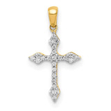 Image of 14K Yellow Gold 1/15ctw Diamond Cross Pendant PM5076-008-YA