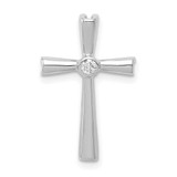 Image of 14k White Gold AA Diamond Cross Chain Slide Pendant PM5017-004-WA