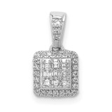 Image of 14k White Gold 1/4ctw Diamond Square Cluster Pendant PM4371-025-WA