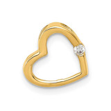 Image of 14K Yellow Gold AA Diamond Heart Chain Slide Pendant PM4837-002-YA