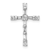 Image of 14k White Gold 1/3ctw Diamond Cross Chain Slide Pendant PM5033-033-WA