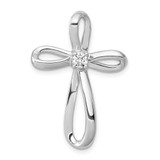 Image of 14k White Gold 1/6ctw Diamond Cross Chain Slide Pendant PM5001-016-WA