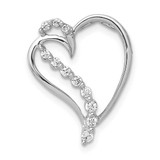 Image of 14k White Gold 1/6ctw Diamond Heart Chain Slide Pendant PM4892-016-WA