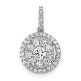 Image of 14k White Gold 1/2ctw Diamond Round Halo Cluster Pendant PM4744-050-WA