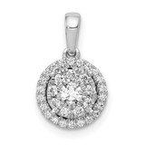 Image of 14k White Gold 1/3ctw Diamond Round Halo Cluster Pendant PM4745-033-WA
