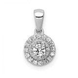 Image of 14k White Gold 1/4ctw Diamond Round Halo Cluster Pendant PM4741-025-WA