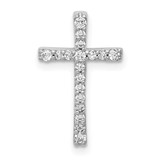 Image of 14k White Gold 1/5ctw Diamond Latin Cross Chain Slide Pendant PM4976-020-WA