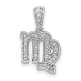 Image of 14k White Gold Diamond Virgo Zodiac Pendant