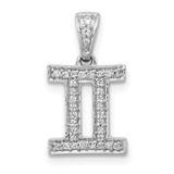 Image of 14k White Gold Diamond Gemini Zodiac Pendant
