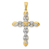 Image of 14K Yellow Gold 1/2ctw Diamond Cross Pendant