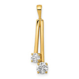 Image of 14K Yellow Gold AA Diamond Two Stone Pendant