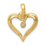 Image of 14K Yellow Gold AA .01ctw Diamond Heart Pendant