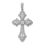 Image of 14k White Gold 1/2ctw Diamond Fancy Cross Pendant