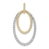 Image of 14k Two-tone Gold 1ctw Diamond Double Oval Pendant