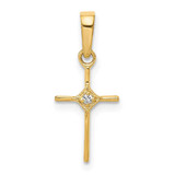 Image of 14K Yellow Gold Small .01ctw Diamond Cross Pendant