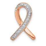 Image of 14k Rose Gold Diamond Awareness Chain Slide Pendant