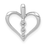 Image of 14k White Gold 1/10ctw Diamond 3-stone Heart Pendant