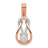 Image of 14k Rose Gold 1/6ctw Diamond Square Knot Slide Pendant