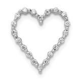Image of 14k White Gold 1/5ctw Diamond Heart Chain Slide Pendant