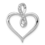 Image of 14k White Gold 1/20ctw Diamond Heart and Infinity Pendant