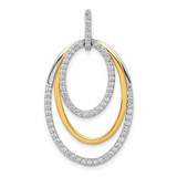 Image of 14k Two-tone Gold 1/2ctw Diamond Fancy Triple Oval Pendant