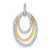 Image of 14k Two-tone Gold 1/4ctw Diamond Fancy Triple Oval Pendant