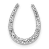 Image of 14k White Gold 1/4ctw Diamond Horseshoe Chain Slide Pendant