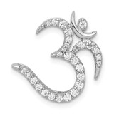 Image of 14k White Gold 3/8ctw Diamond Om Symbol Chain Slide Pendant