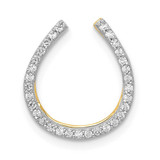 Image of 14K Yellow Gold 1/6ctw Diamond Horseshoe Chain Slide Pendant