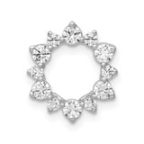 Image of 14k White Gold 1/2ctw Diamond Fancy Circle Chain Slide Pendant