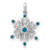 Image of 14k White Gold 1/10ct. Blue and White Diamond Snowflake Pendant