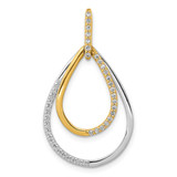 Image of 14k Two-tone Gold Polished 1/4ctw Diamond Double Teardrop Pendant