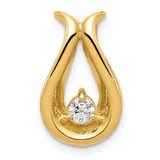 Image of 14K Yellow Gold 3.4mm A Diamond Teardrop Shape Chain Slide Pendant