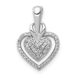 Image of 14k White Gold 1/5ctw Diamond Fancy Double Heart Chain Slide Pendant