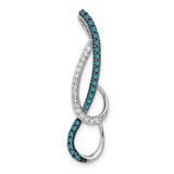 Image of 14k White Gold 1/4ct. Blue and White Diamond Fancy Chain Slide Pendant