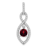 Image of 14k White Gold Garnet and Diamond Pendant PM7111-GA-039-WA